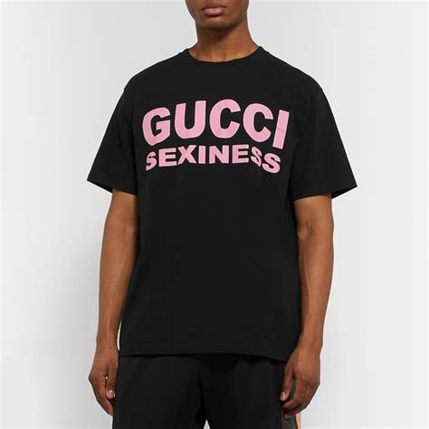 gucci sexiness print oversize t-shirt|Gucci tops for women.